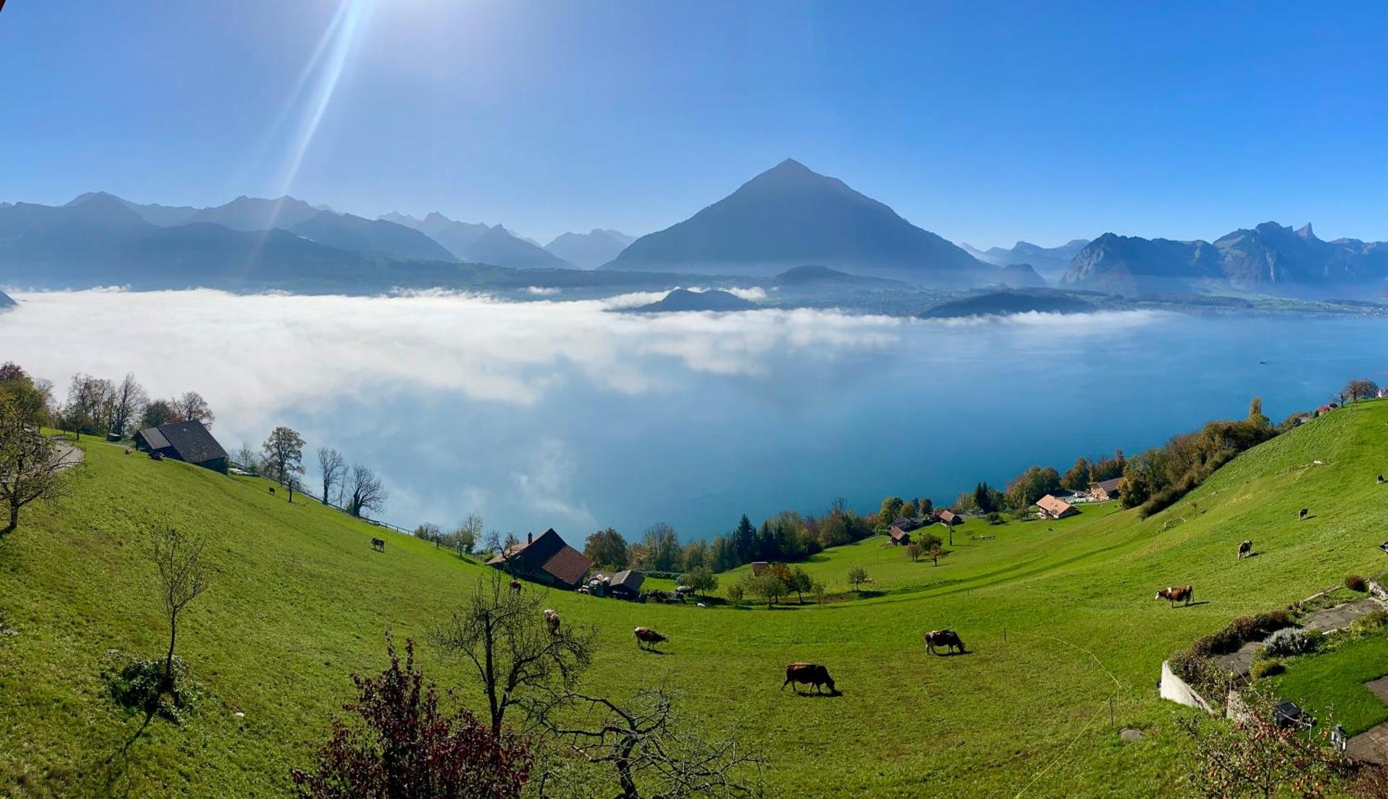 Chalet Egglen "Typical Swiss House, Best Views, Private Jacuzzi" Sigriswil Zewnętrze zdjęcie